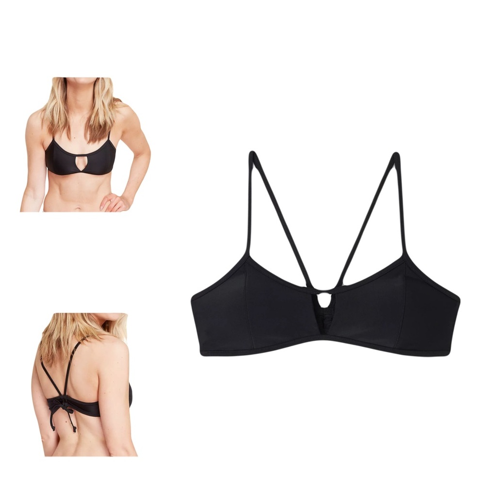 Madewell by Summersalt Black Bikini Top The High Drive Size 6 Swimsuit